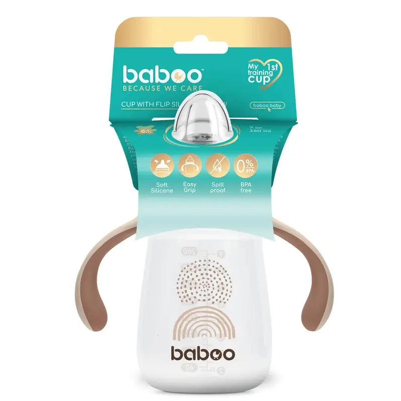 Baboo Au Naturale Silicone Learning Cup With Mouthpiece 6+ Months, 260 ml