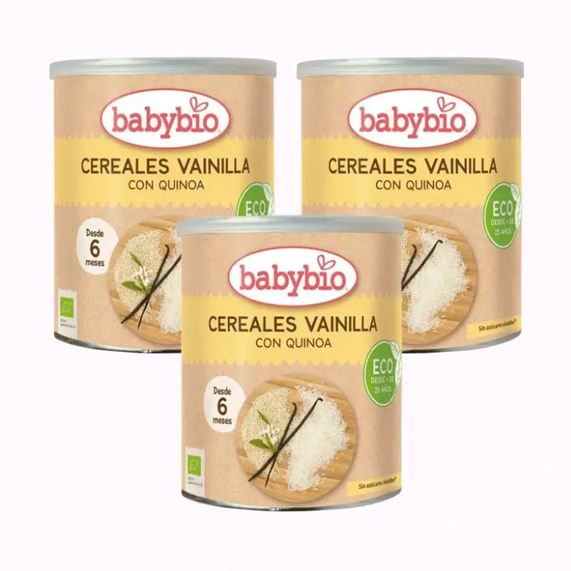 Babybio Cereals Vanilla & Quinoa, Pack 3 x 220g