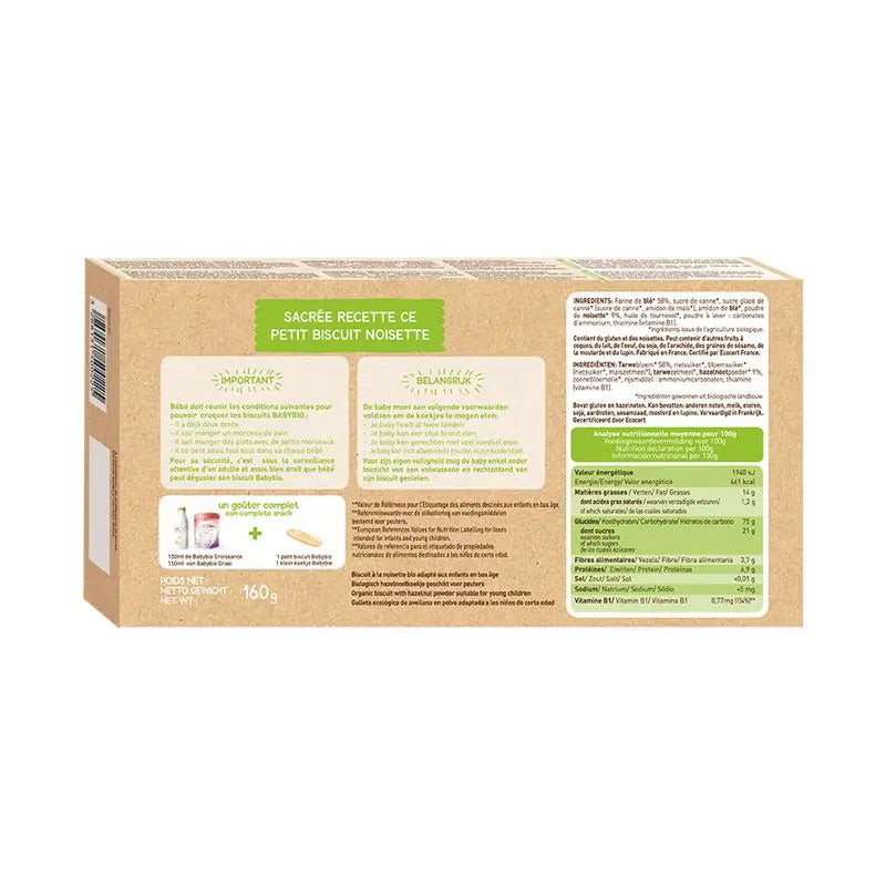 Babybio Hazelnut Growth Biscuits, 160 g