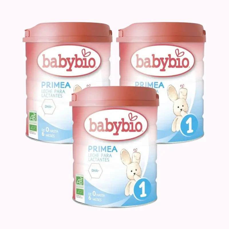 Babybio Primea 1 Cow's Milk for Infants 0-6 Months, Pack 3 x 800G Bio
