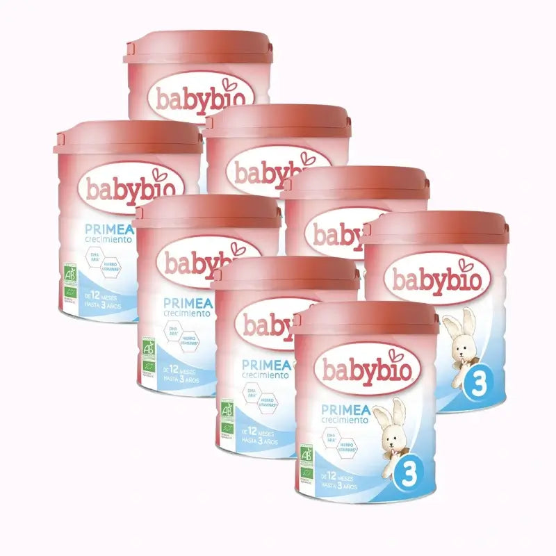 Babybio Primea 3 Cow's Milk Growth 12-3Years, Pack 8 x 800G Bio