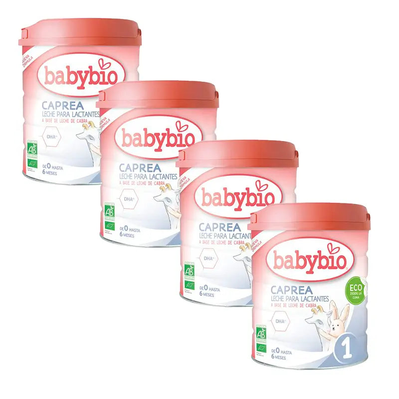 Babybio Pack Caprea 1 Leche de Cabra 0-6 Meses, 4 x 800 gr