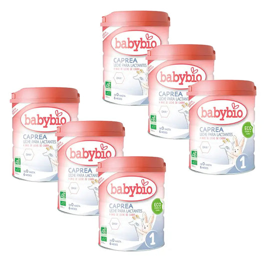 Babybio Pack Caprea 1 Leche de Cabra 0-6 Meses, 6 x 800 gr