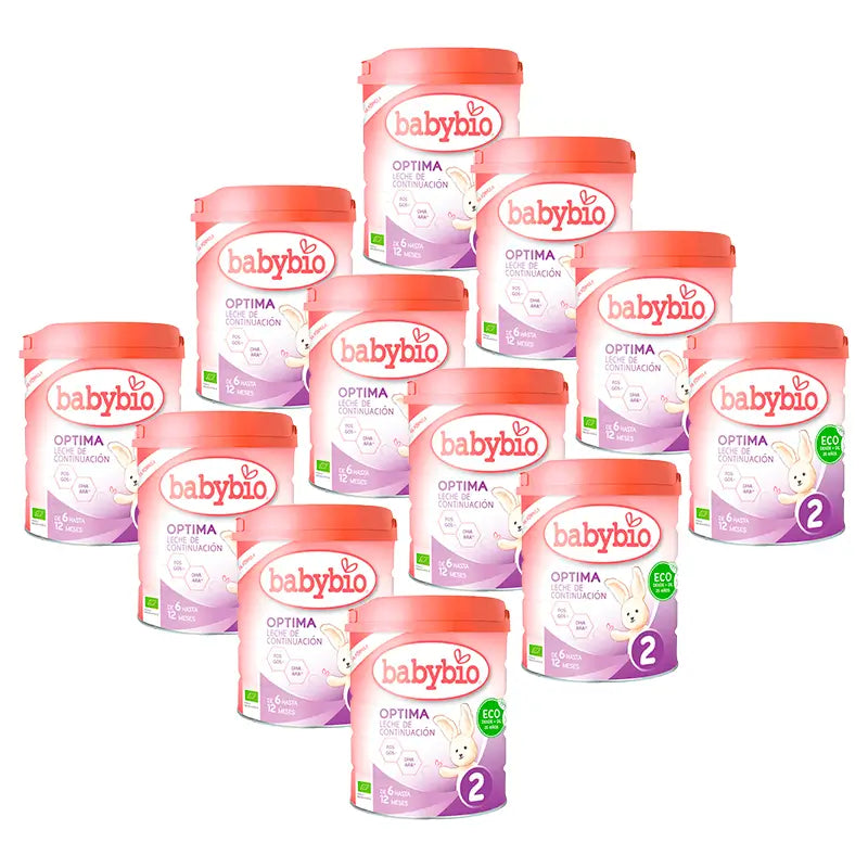 Babybio Pack Optima 2 Cow's Milk +6 Months, 12 x 800 grams