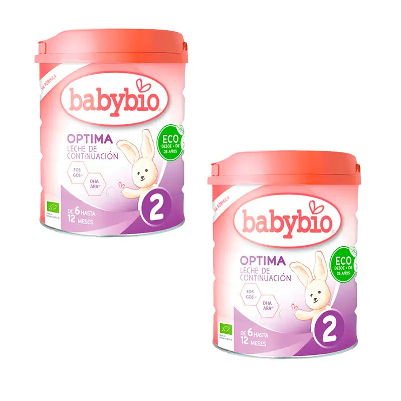 Babybio Pack Optima 2 Cow's Milk +6 Months, 2 x 800 grams