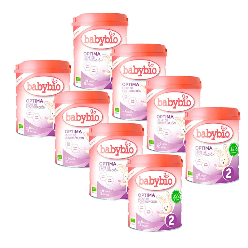 Babybio Pack Optima 2 Cow's Milk +6 Months, 8 x 800 grams