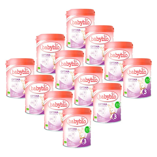 Babybio Pack Optima 3 Cow's Milk 12-36 Months, 12 x 800 grams