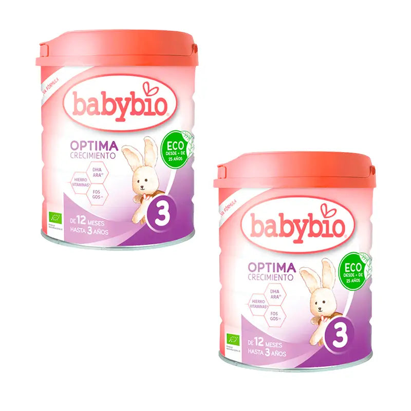 Babybio Pack Optima 3 Cow's Milk 12-36 Months, 2 x 800 grams