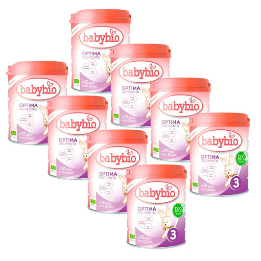 Babybio Pack Optima 3 Cow's Milk 12-36 Months, 8 x 800 grams