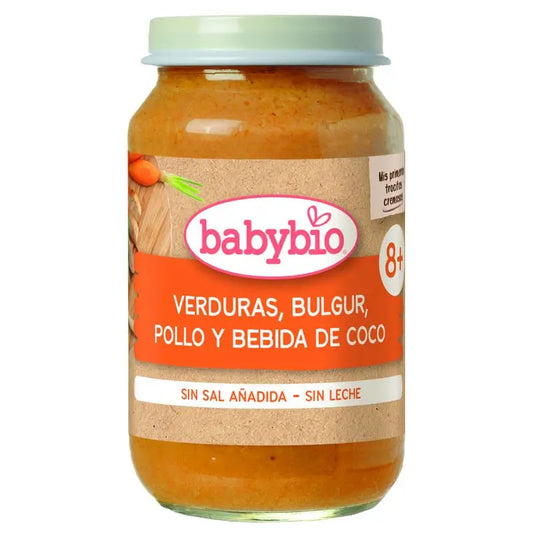 Babybio Verduras Bulgur Pollo Y Bebida De Coco, 200 gr