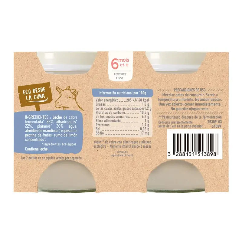 Babybio Apricot Banana Yoghurt - 2X130 g