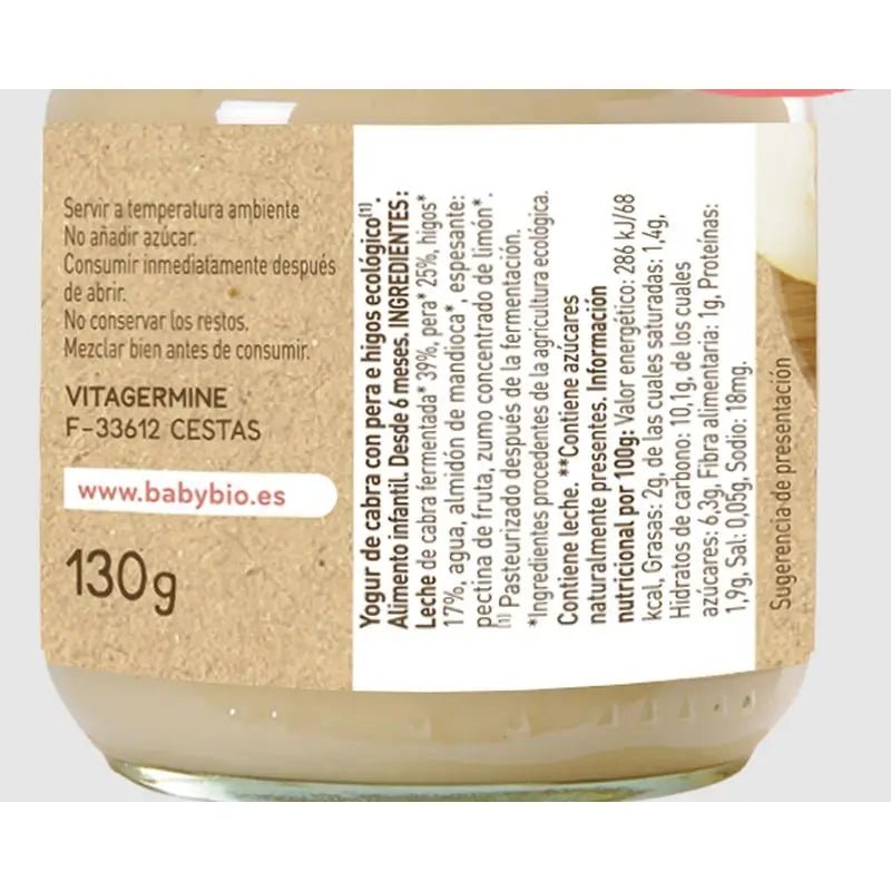 Babybio Goat Yoghurt With Buttermilk And Figs, 130g