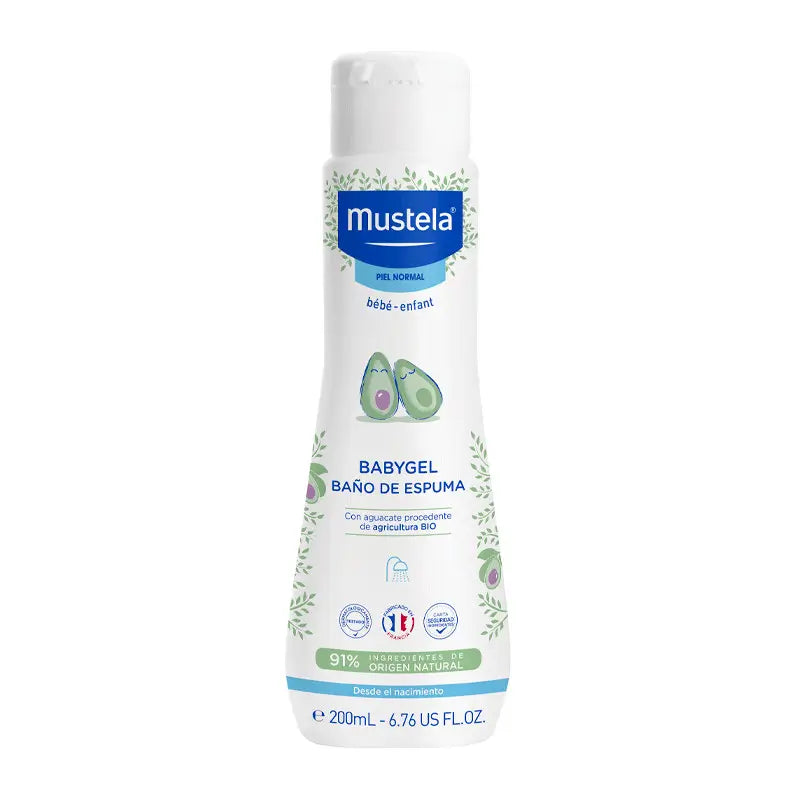 Mustela Babygel Baño Espuma con Aguacate Bio, 200 ml