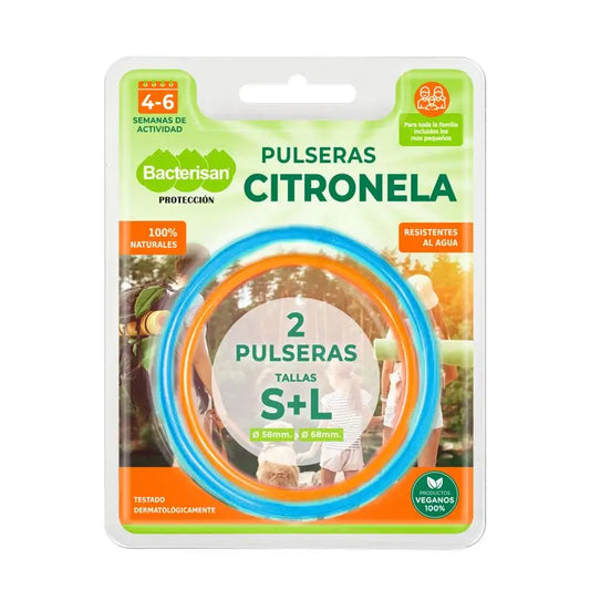 Bacterisan Pulseras Repelentes Citronella Talla S + L, 2 unidades