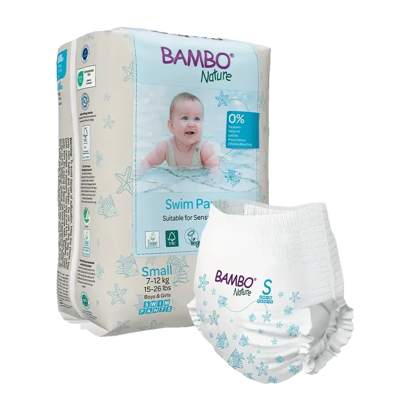 Bambo Nature Nappies For Bathing S (7-12Kg), 12 units