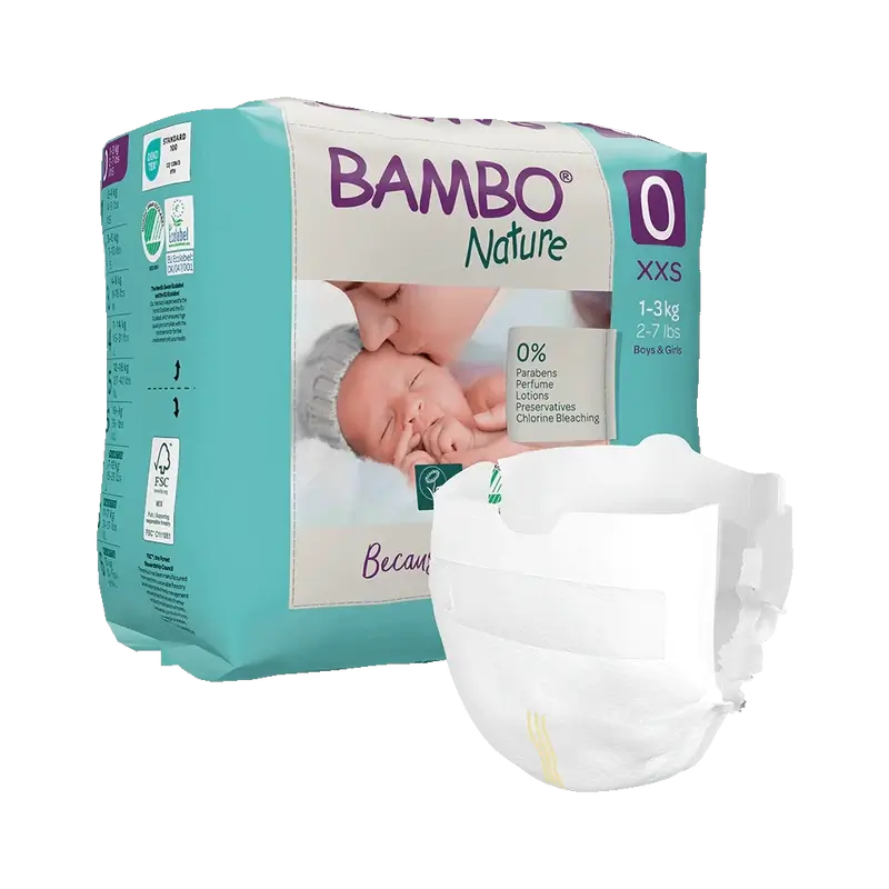 Bambo Nature Nappies Size 0 (1-3Kg), 24 pcs.