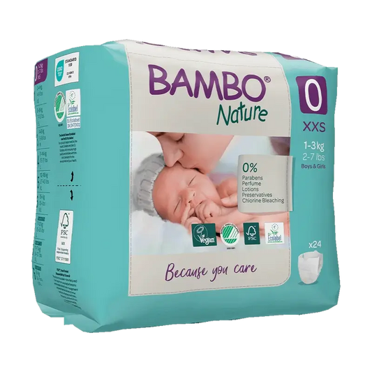 Bambo Nature Nappies Size 0 (1-3Kg), 24 pcs.