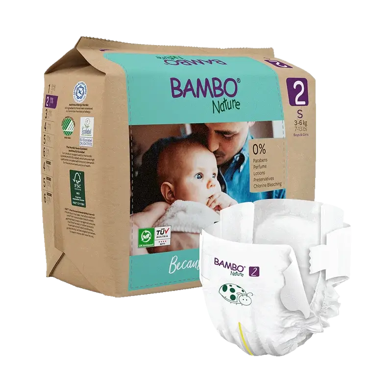 Bambo Nature Nappies Size 2 (3-6Kg), 30 pcs.