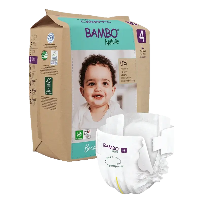 Bambo Nature Nappies Size 4(7-14Kg), 24 pieces