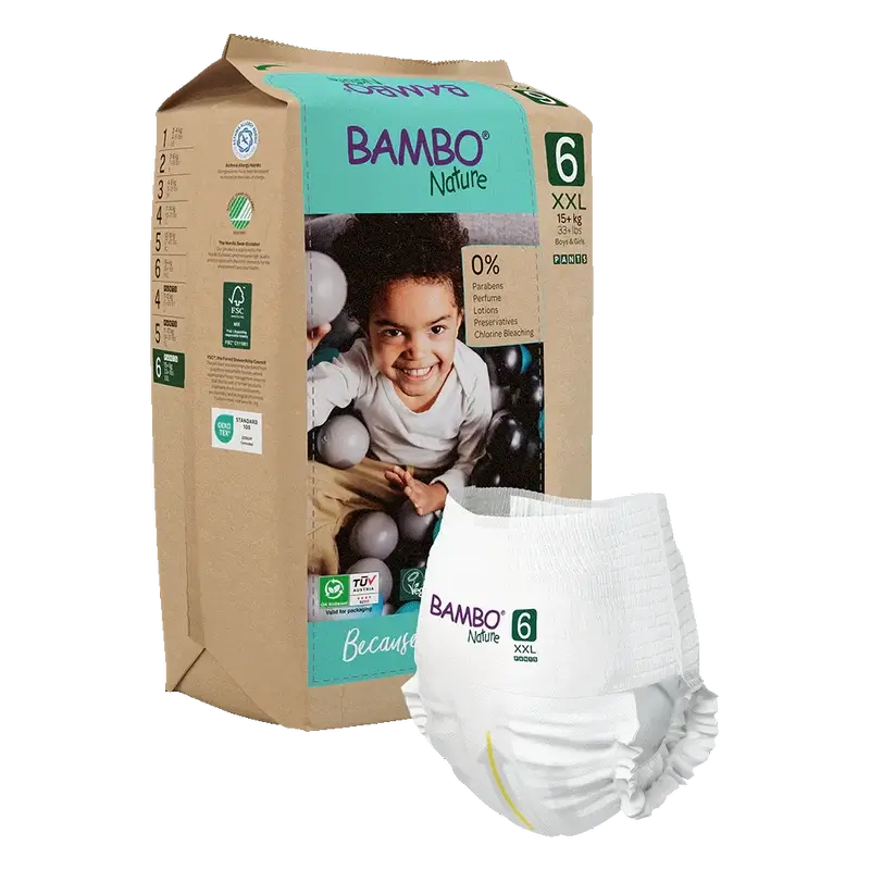 Bambo Nature Pants Nappies Size 6 (+18Kg), 18 pieces