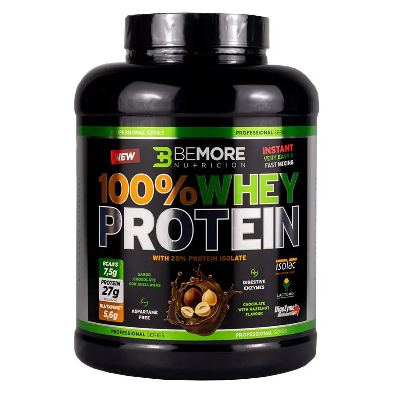 Bemore Nutrición 100% Whey Protein Sabor Chocolate con Avellanas 2 Kg