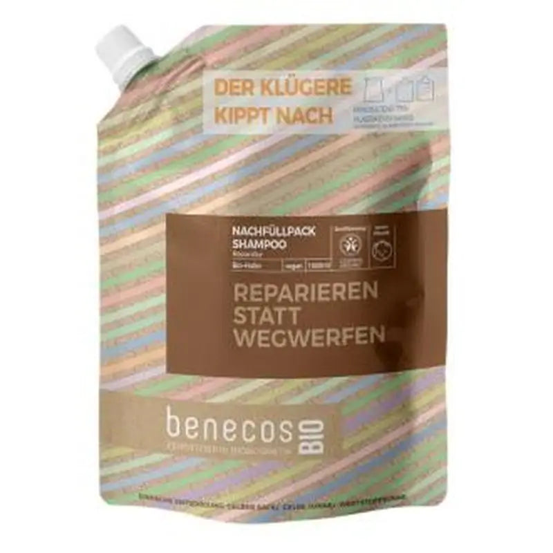 Benecos Champu Cabello Normal Cañamo Recarga 1L Bio Vegano