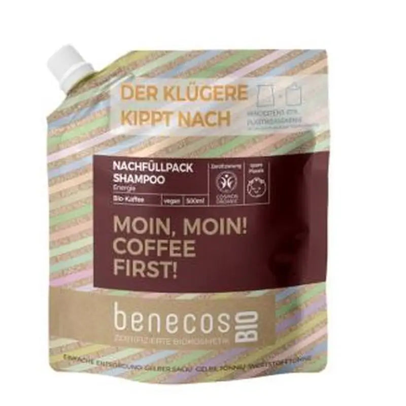 Benecos Champu Energizante Cafe Recarga 500Ml. Bio Vegano