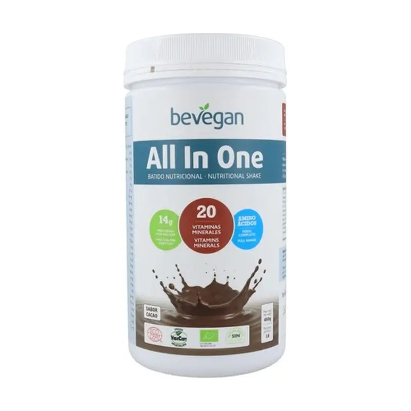 Bevegan All In One Cocoa Nutritional Smoothie 450Gr. Bio Sg Vegan