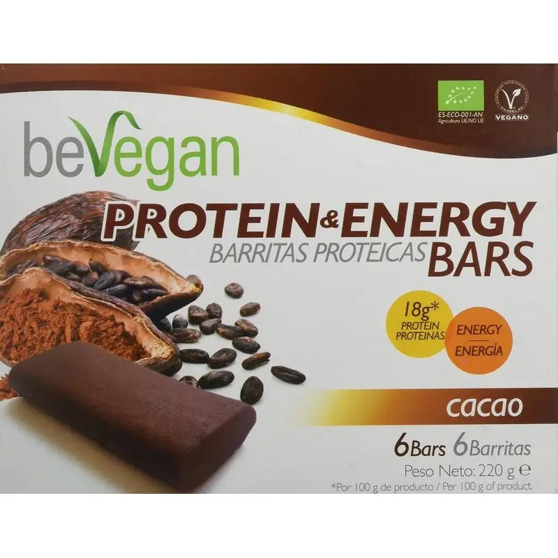 Bevegan Protein Bars-Energy Cacao 6pcs. Bio Sg Vegan