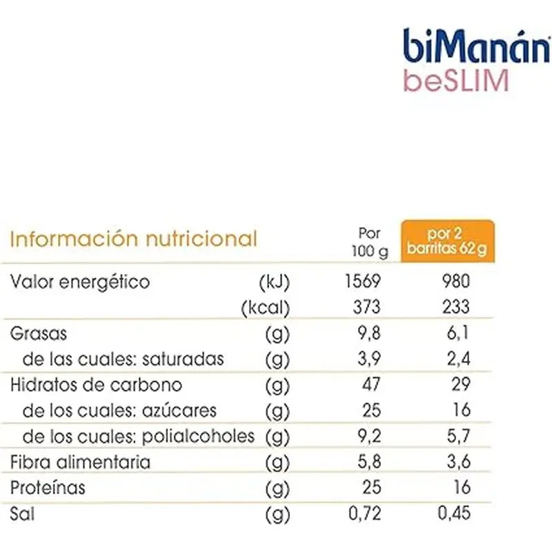 Bimanán Be Slim Peanut Crunch Bar, 6 units