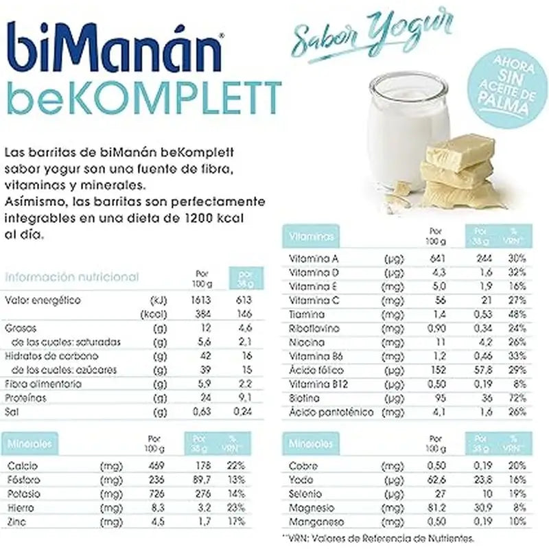 biManán Bekomplett Yoghurt Flavour Bars 24 pieces