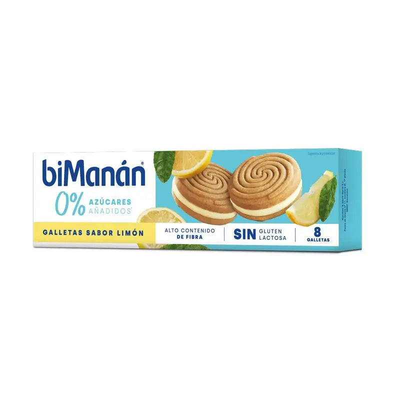 Bimanán No Sugar Added Lemon Biscuit, 8 units