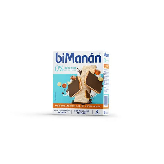 Bimanán Wafer Wafer Choco Hazelnut No Added Sugar, 6 units