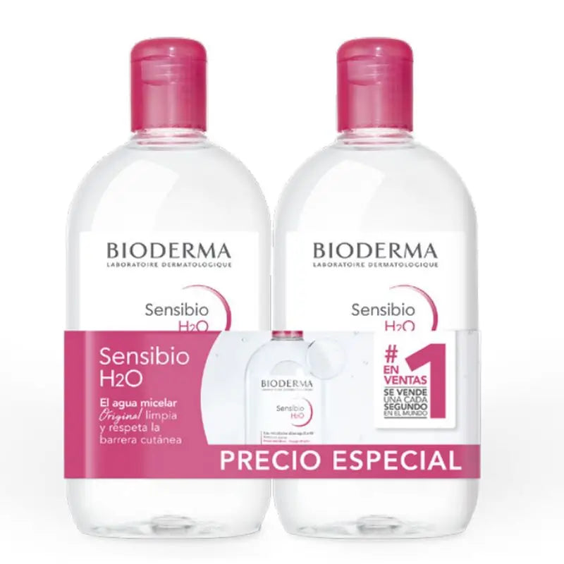 BIODERMA Duplo Sensibio H2O Agua Micelar, 2X500 ml