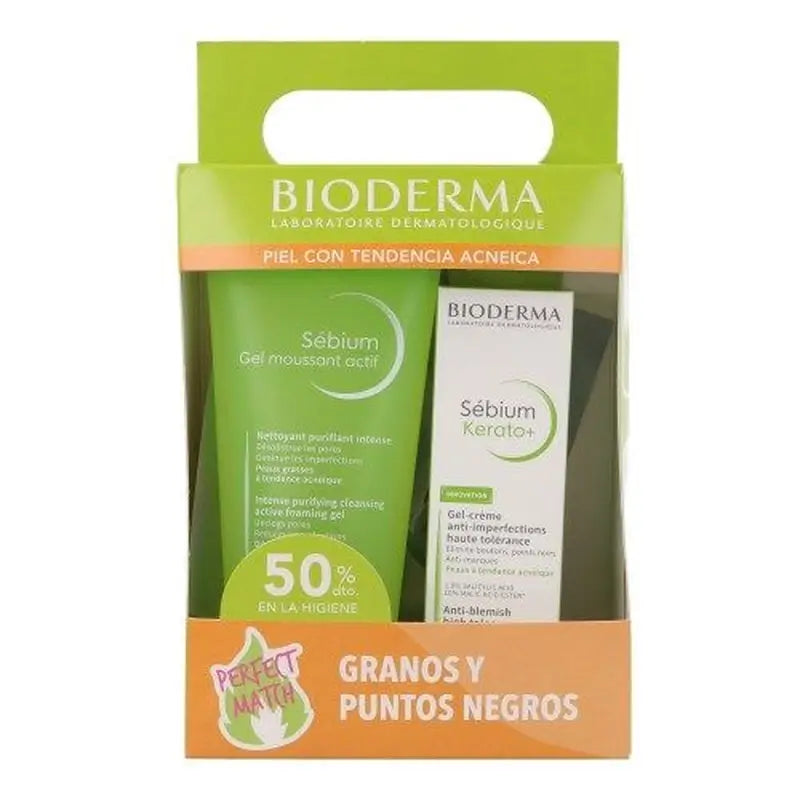 Bioderma Sébium Pack Gel Moussant Actif, 200Ml + Kerato, 30 Ml