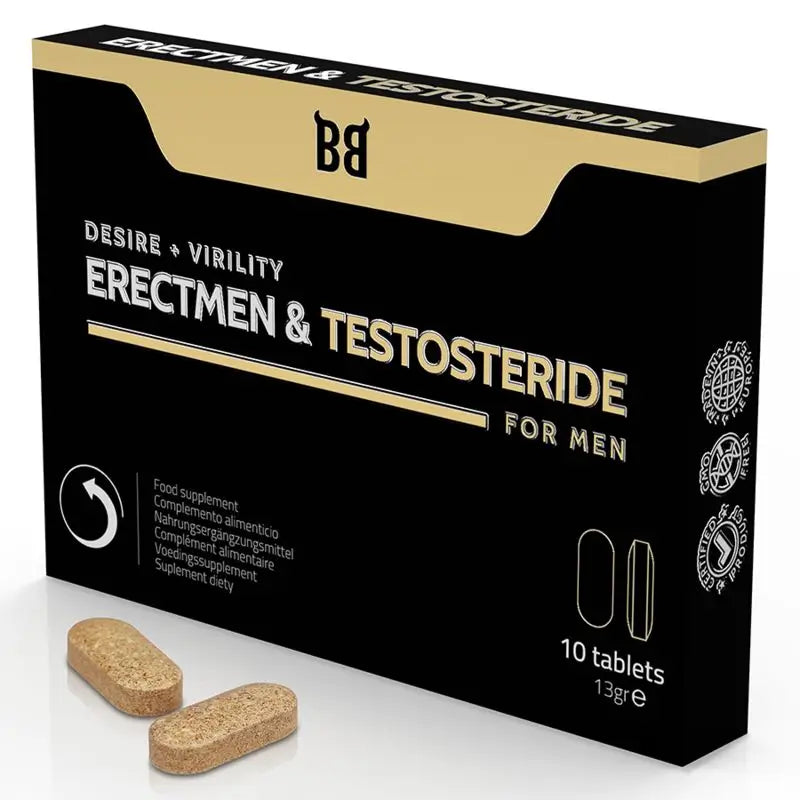 Blackbull By Spartan Erectmen & Testosteride Potencia Y Testosterona Para Hombre 10 Cápsulas