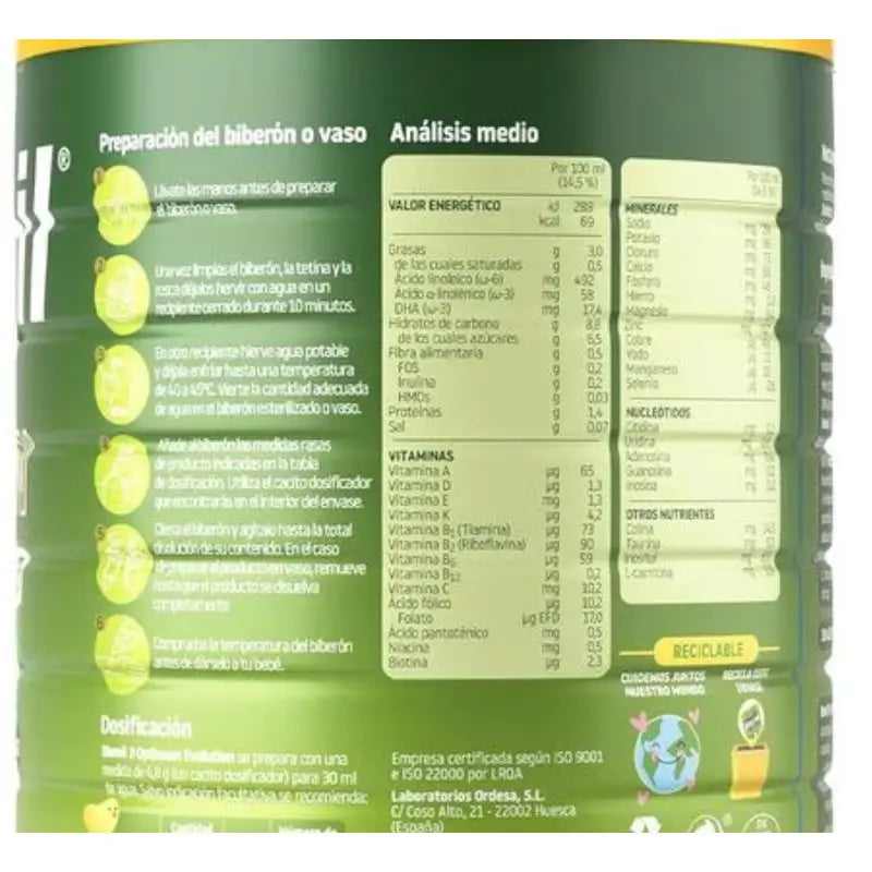 Blemil Optimum Evolution 3 Growth Milk, 8X1200 g