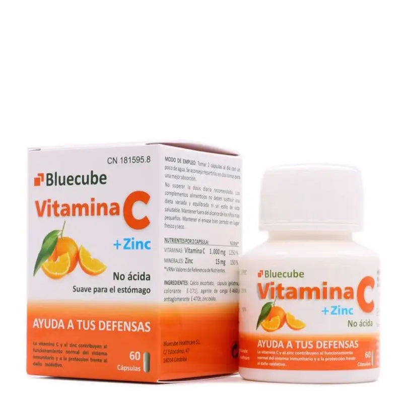 Bluecube Healthcare Vitamin C + Zinc, 60 capsules