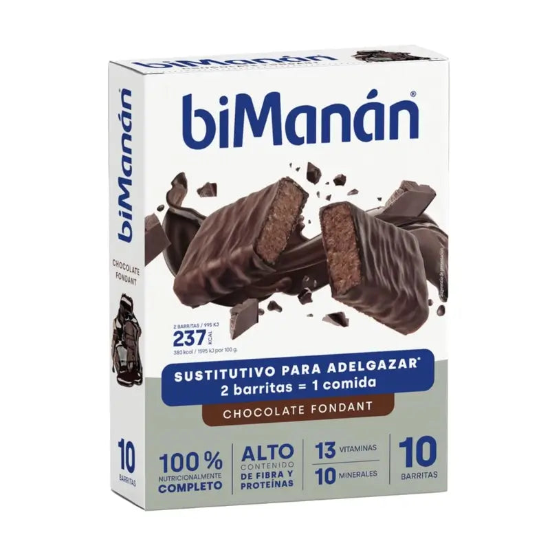 biManán Beslim Dark Chocolate Fondant Bars 10 pieces