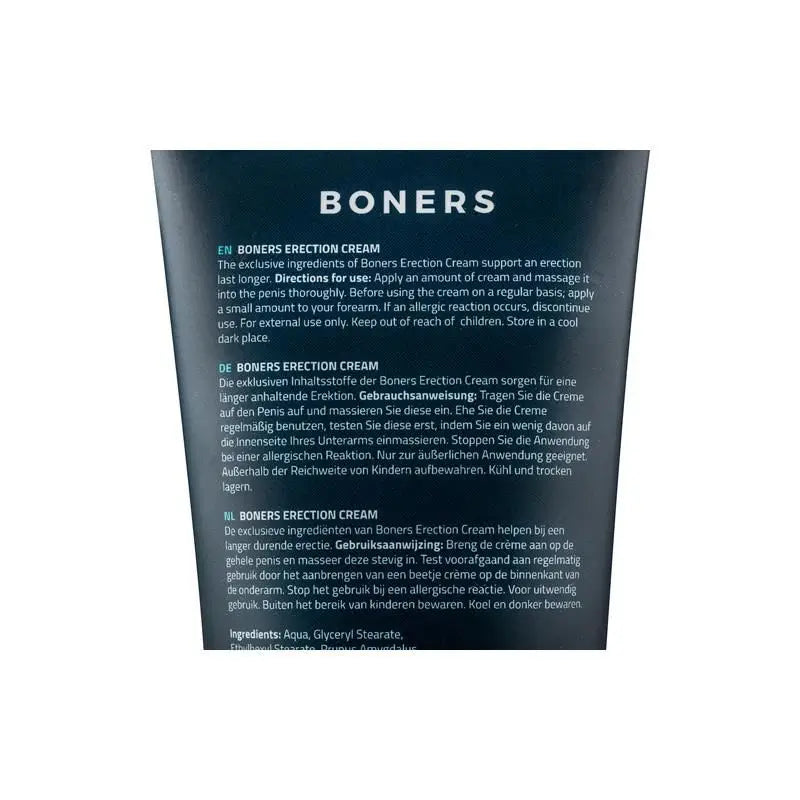 Boners Crema Erecciones Más Duraderas - 100Ml