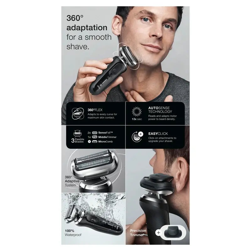 Braun Series 7 71-N1200S 360° Flex Electric Shaver With Precision Trimmer