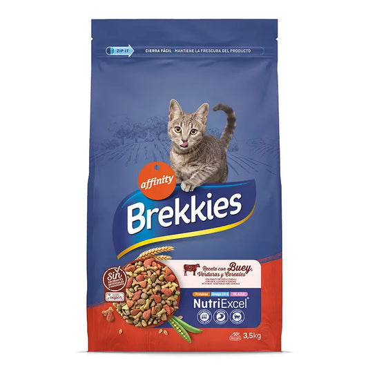 Brekkies Excel Feline Adult Buey, 3,5 kg, pienso para gatos