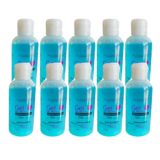 Brilliant Color Gel de Manos Hidroalcohólico 70% Alcohol con Glicerina, 120 ml x 10 unidades