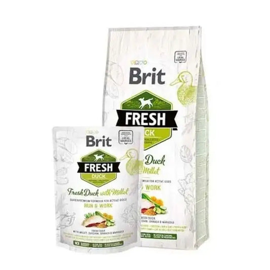 Brit Fresh Active Run Work Duck Millet 12Kg for Dogs