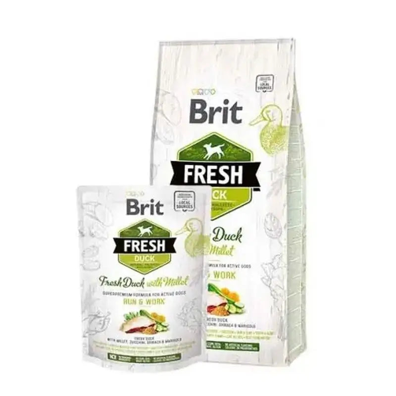 Brit Fresh Active Run Work Duck Millet 2,5kg for Dogs