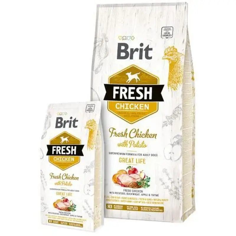 Brit Fresh Adult Great Life Chicken Potato 12Kg for Dogs