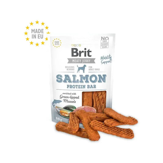 Brit Jerky Snack Protein Bar Salmon 80Gr for Dogs