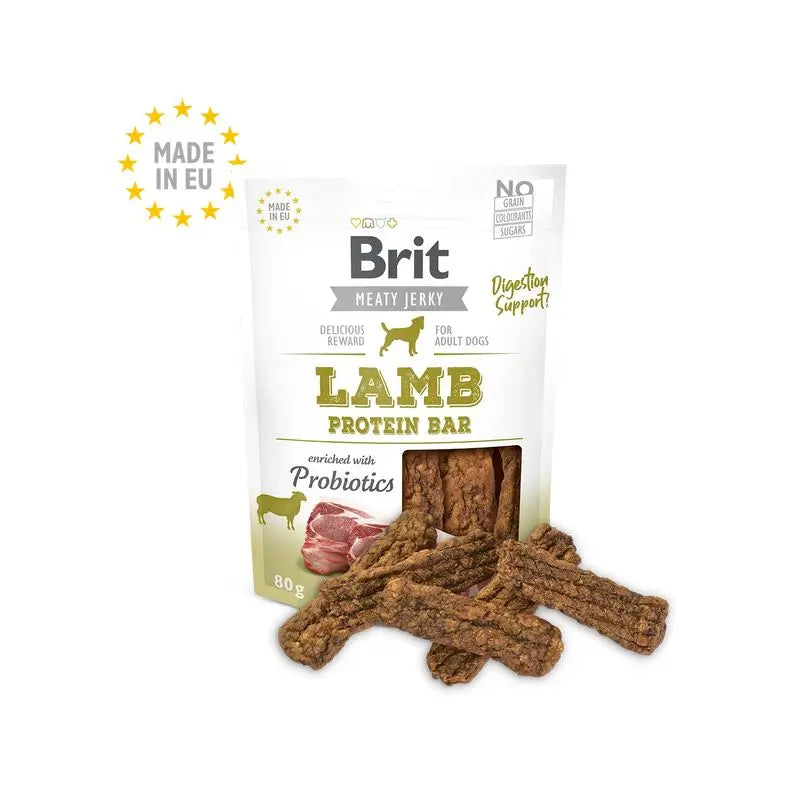 Brit Jerky Snackprotein Bar Lamb 80Gr for Dogs