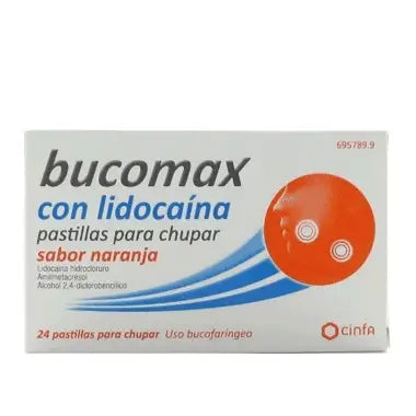 Bucomax Lidocaína Sabor Naranja 24 Pastillas Para Chupar