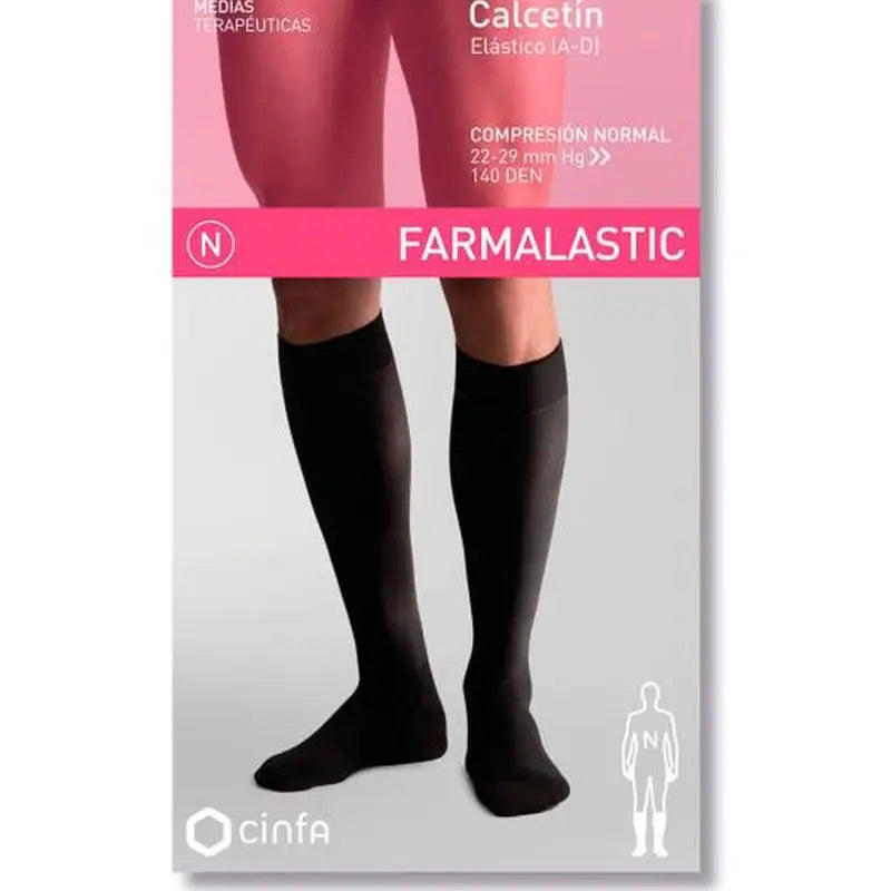 Farmalastic Calcetin  Negro, Talla Med